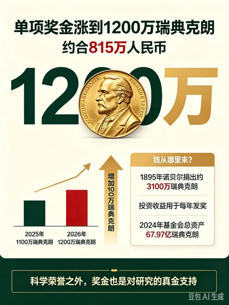 奖金涨了 已有3位中国科学家坐上诺奖候选席